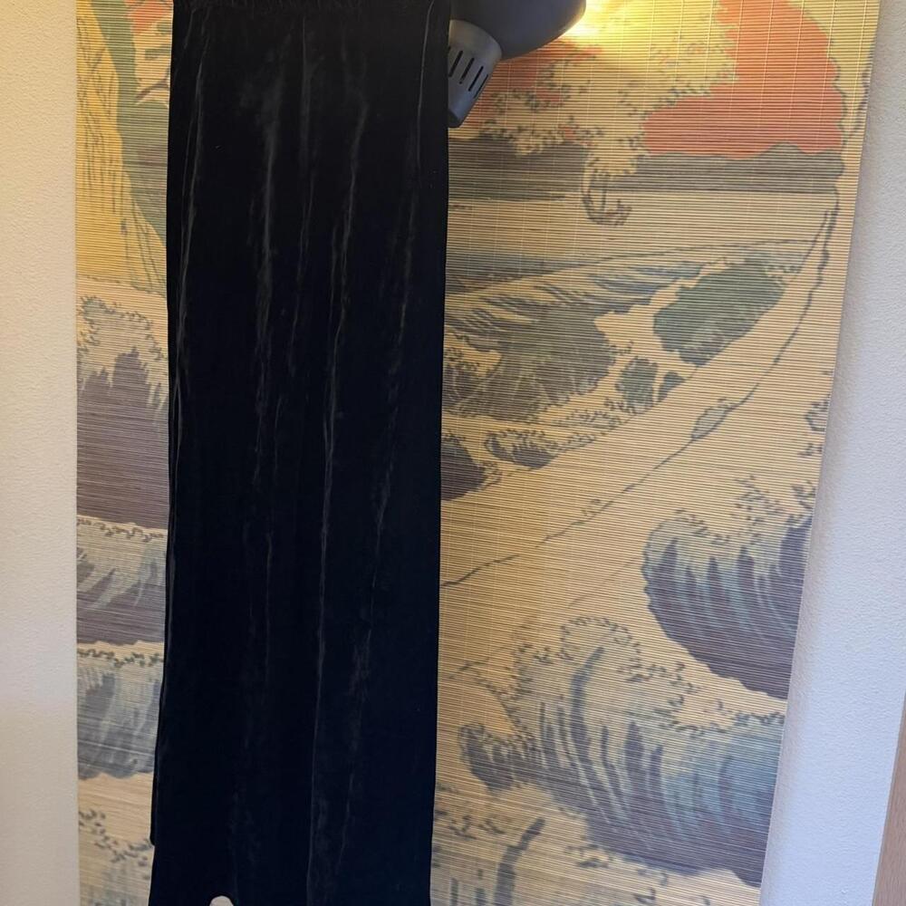 Vintage 90s Hairston Roberson ROPA Black Velvet Maxi Skirt P 🦇